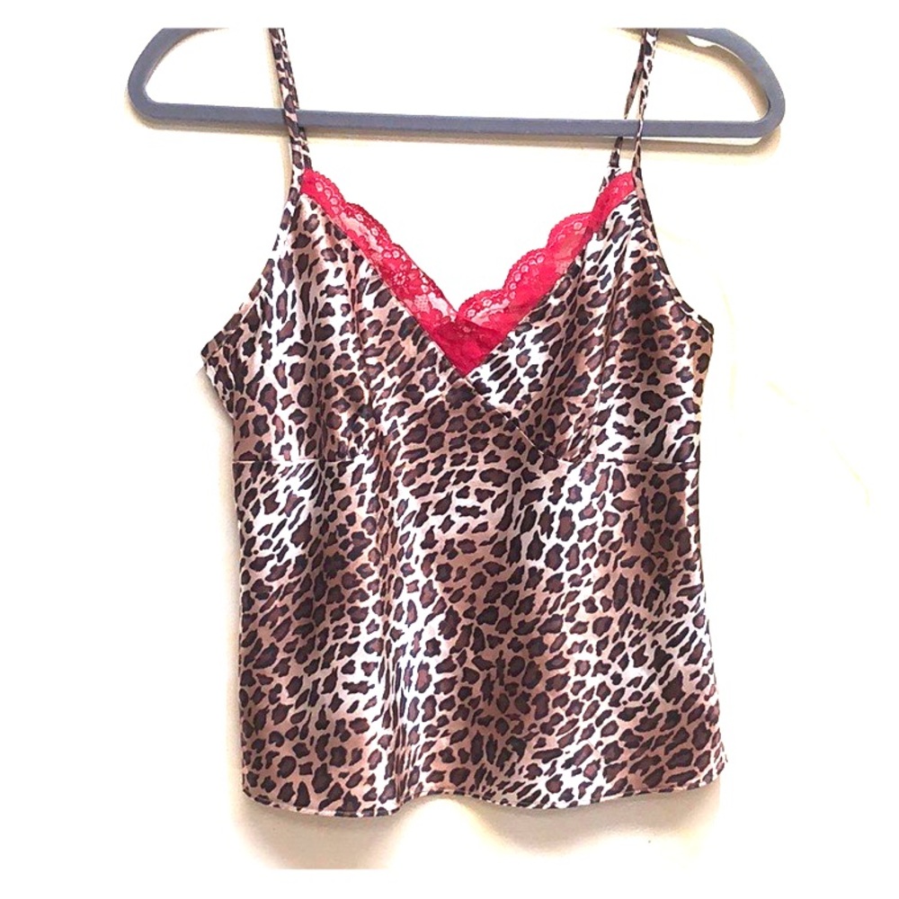 Leopard Print Spaghetti Strap Sleep Top